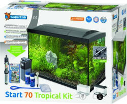 SuperFish | START 70 TROPICAL KIT BLACK | Trópusi teljes akváriumi szett, fekete - 63, 5x35, 6x48 cm