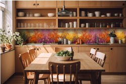 DIMEX ART Fototapet pentru bucătărie - fundal floral colorat 420 x 60 cm