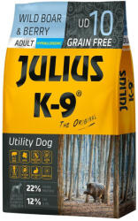 Julius-K9 | Utility Dog Hypoallergenic | Száraztáp | Felnőtt kutyáknak | Vaddisznó, bogyó - 10 kg