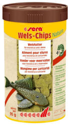 Sera | Nature | Wels-Chips | Süllyedő táplálék | Algaevő díszhalak számára - 250 ml/95 g