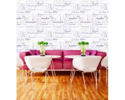 DIMEX ART Tapet vlies de lux texte mov