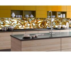 DIMEX ART Fototapet pentru bucătărie - cristal auriu 350 x 60 cm