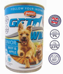 Panzi | Get Wild | Junior | Kölyök kutyáknak | Konzerv | Marha és alma - 415 g
