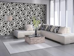 DIMEX ART Tapet vlies de lux ornamente alb-negru cu flori