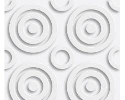 DIMEX ART Tapet vlies de lux cercuri retro albe 3d