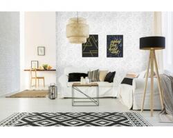 DIMEX ART Tapet vlies de lux cercuri albe retro