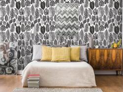 DIMEX ART Tapet vlies de lux frunze alb-negru