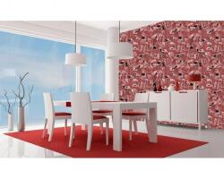 DIMEX ART Tapet vlies de lux patchwork floral roșu