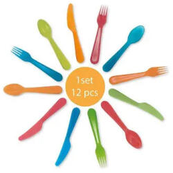  Színes Rainbow evőeszköz készlet 12 db-os (PNN95718) - csucsajandek