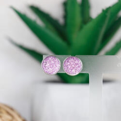 csucsajandek Druzy fülbevaló - V. lila (CSW981359)