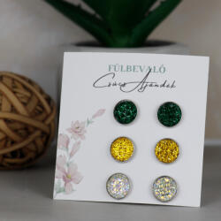 csucsajandek Druzy fülbevaló szett - Sárga (CSW960704)