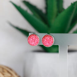 csucsajandek Druzy fülbevaló - pink (CSW224128)