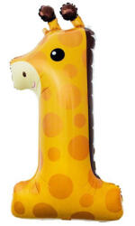 Zsiráf 1-es Giraffe szám fólia lufi 80 cm (MLG128895) - csucsajandek