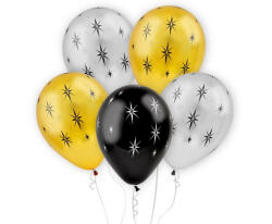 Csillagok Shiny léggömb, lufi 5 db-os 12 inch (30 cm) (MLG154740) - csucsajandek