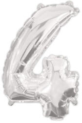  Ezüst Silver 4-es szám fólia lufi 95 cm (PNN92470) - csucsajandek