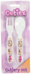  Állatos Cutiez műanyag evőeszköz készlet - 2 darabos (ARJ074685B) - csucsajandek