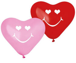 Szív Smiling Hearts léggömb, lufi 5 db-os 10 inch (25 cm) (MLG318258) - csucsajandek