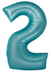 Kék 2-es Light Blue Mat szám fólia lufi 76 cm (MLG158878) - csucsajandek