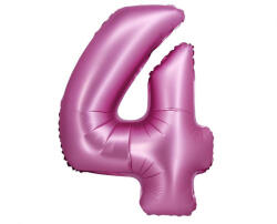  Rózsaszín Satin Pink 4-es szám fólia lufi 76 cm (MLG144949) - csucsajandek