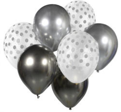 Színes Silver-Graphite léggömb, lufi szett 7 db-os 12 inch (30cm) (MLG135381) - csucsajandek