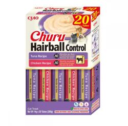 Inaba Foods Churu Cat Varieties Hairball Control Recompense Cremoase Cu Pui Si Ton, 20 x 14 g