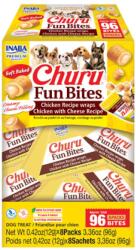 Inaba Foods Churu Dog Fun Bites Recompense pentru Caini cu Pui si Branza, 8 x 12 g