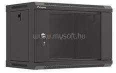 Lanberg WF03-5306-10B 19" 6U SZÉL: 540mm MÉLY: 350mm MAG: 370mm lapraszerelt üvegajtós fekete fali rack szekrény (WF03-5306-10B) (WF03-5306-10B) - mysoft