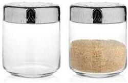 ALESSI 2 darabos Alessi légmentesen záródó üveg/rozsdamentes acél befőttesüveg készlet, 0, 75 l (MW21/75)