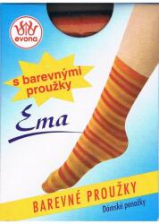 evona - EMA csíkos bokafix, 60 DEN, m: 36-41, 1 pár zöld (3836)