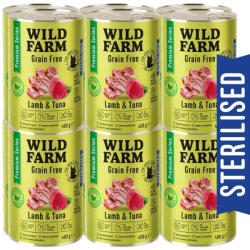 Wild Farm Premium Grain Free Lamb and Tuna 12x400g - hrană fără cereale pentru pisici sterilizate
