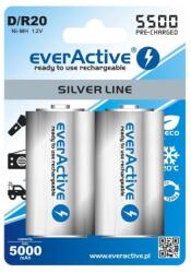 everActive Silver Line 2 darabos újratölthető elem készlet, D/R20, 5500mAh, 1x Blister (BL155)