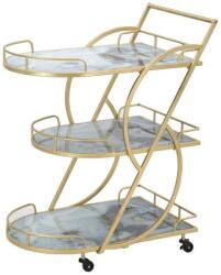 Mauro Ferretti Arany/Carrara tálalókocsi MDF-ből és fémből, 71 cm, Mauro Ferretti márvány