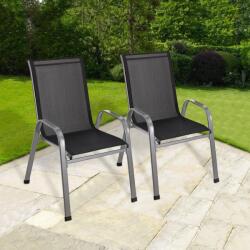 Avenber Alina kerti szék szett, 2 db, szürkés fekete