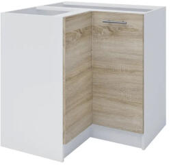  Alsó sarokszekrény, tölgy sonoma/fehér, FABIANA S - 90N (112424)