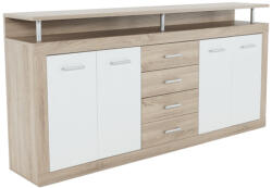  Komód, sonoma tölgyfa/fehér, JUNO - JACHIM NEW (KD-0000077602)