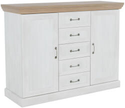 komód, 2-ajtós 5 fiókkal, északi sosna/vadtölgy, ROYAL K2D (86105)