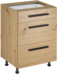  Alsó szekrény, artisan tölgy, fogantyúkkal, LANGEN D60S3 U