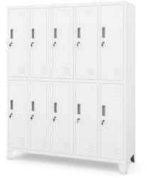 Jan Nowak® BARTEK 1878-2 | 10 rekeszes fém öltözőszekrény - fehér - összeszerelt (1878-2)