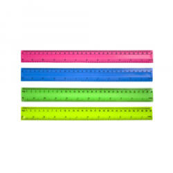 EVOffice Vonalzó 30cm, műanyag piros (EG3L04RO) (EG3L04RO) - aqua