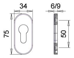 edi Rozeta ovala Ares 0811/6, aluminiu, slot pentru cheie, pentru usi profilate, alb RAL 9016, grosime 6mm, EDI (811600312)