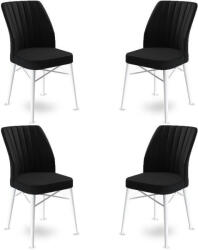 ASIR GROUP Étkezőszék Szett 4 db Flex - Fekete, Fehér