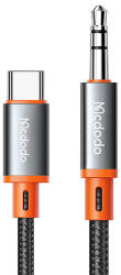 Mcdodo CA-0820 USB-C 3, 5 mm-es AUX Mini Jack Kábel 1, 2 m Fekete