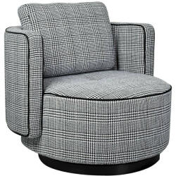 King Home TONDO Forgó Fotel Pepita Fekete-Fehér (KH1501100163)