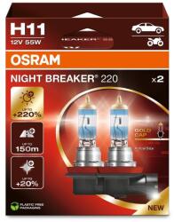 OSRAM 2 db-os izzókészlet 12 V-os H11 55 W-os Night Breaker +220% OSRAM