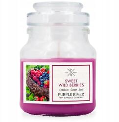 Purple River illatos szójaviasz gyertya üvegben erdei gyümölcs illat (Sweet Wild Berries) 113g (4262399026344)