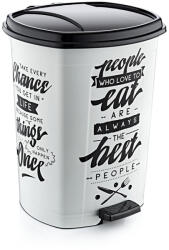 Özer Plastik Műanyag pedálos szemetes, fehér/fekete mintás, GOGO 20L (DA503XSZADD009X137)