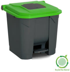 PLANET Szelektív hulladékgyűjtő konténer, műanyag, pedálos, antracit/zöld, 30L (DA503XSZADUP225Z)