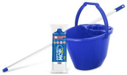 Bonus Felmosó szett-vödör KÉK 11L csavaró kosár, felmosó nyél 120cm Softmop 160gr (DA503XSZHTB330K)