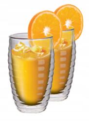 Maxxo Juice termosz pohár 380 ml, dupla falú boroszilikát üveg 2 db (8595235809457)