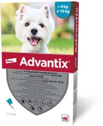 Advantix soluţie spot-on pentru câini 4-10 kg, 24 pipete
